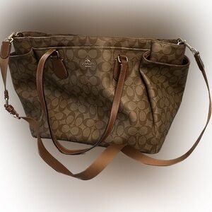 NWOT - Coach signature diaper bag w/pad & over shoulder straps - TAN - ON SALE